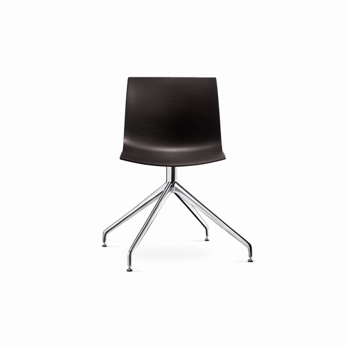 Arper Catifa 46 Chair On Trestle Base with Wood Seat