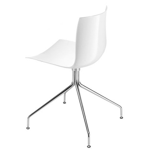 Arper Catifa 46 Chair On Trestle Base with Two-Tone Seat