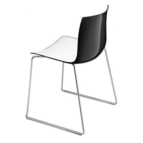 Arper Catifa 46 Sled Base Chair with Two-Tone Seat
