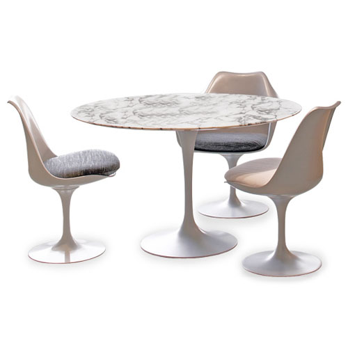 Eero Saarinen Tulip Side Chair-Platinum